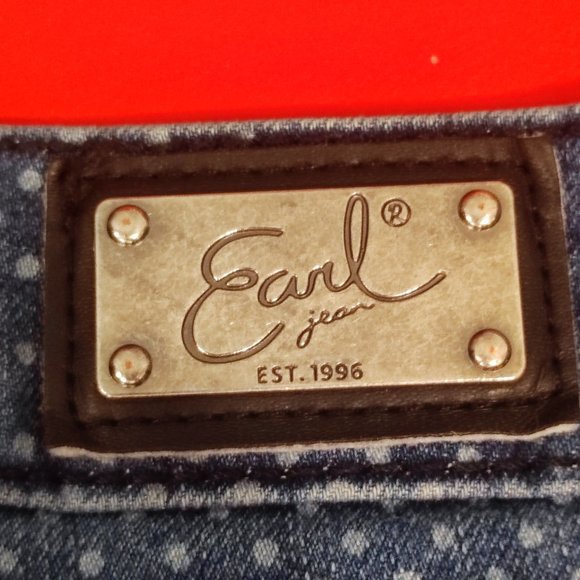 Earl polka dot denim jeans stretchy skinny ankle woman's size 6 - Picture 6 of 10